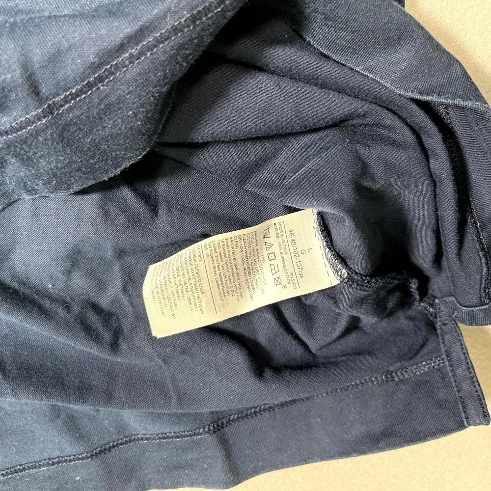 Banana Republic Shirt Mens Large Blue Cotton‎ Long Sleeve Mock Neck Pullover